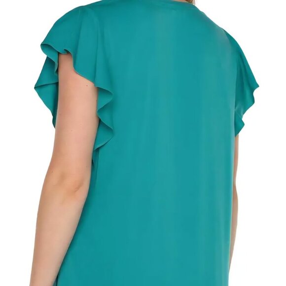 Liverpool Los Angeles Boho Chic Holiday Party green Shift Christmas Midi dress S - Picture 4 of 5